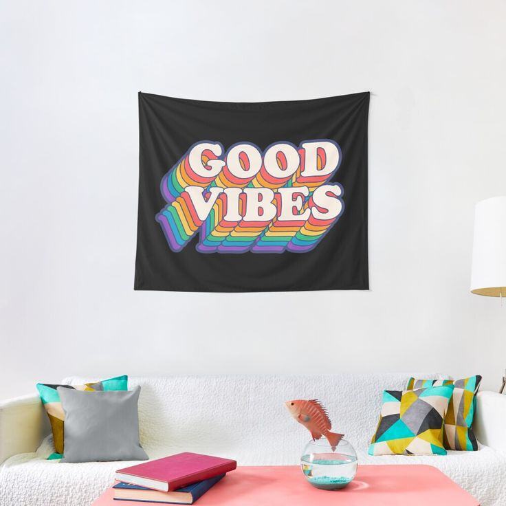 Bendera aesthetic Good vibes ( BISA COD) - Dekorasi kamar bendera