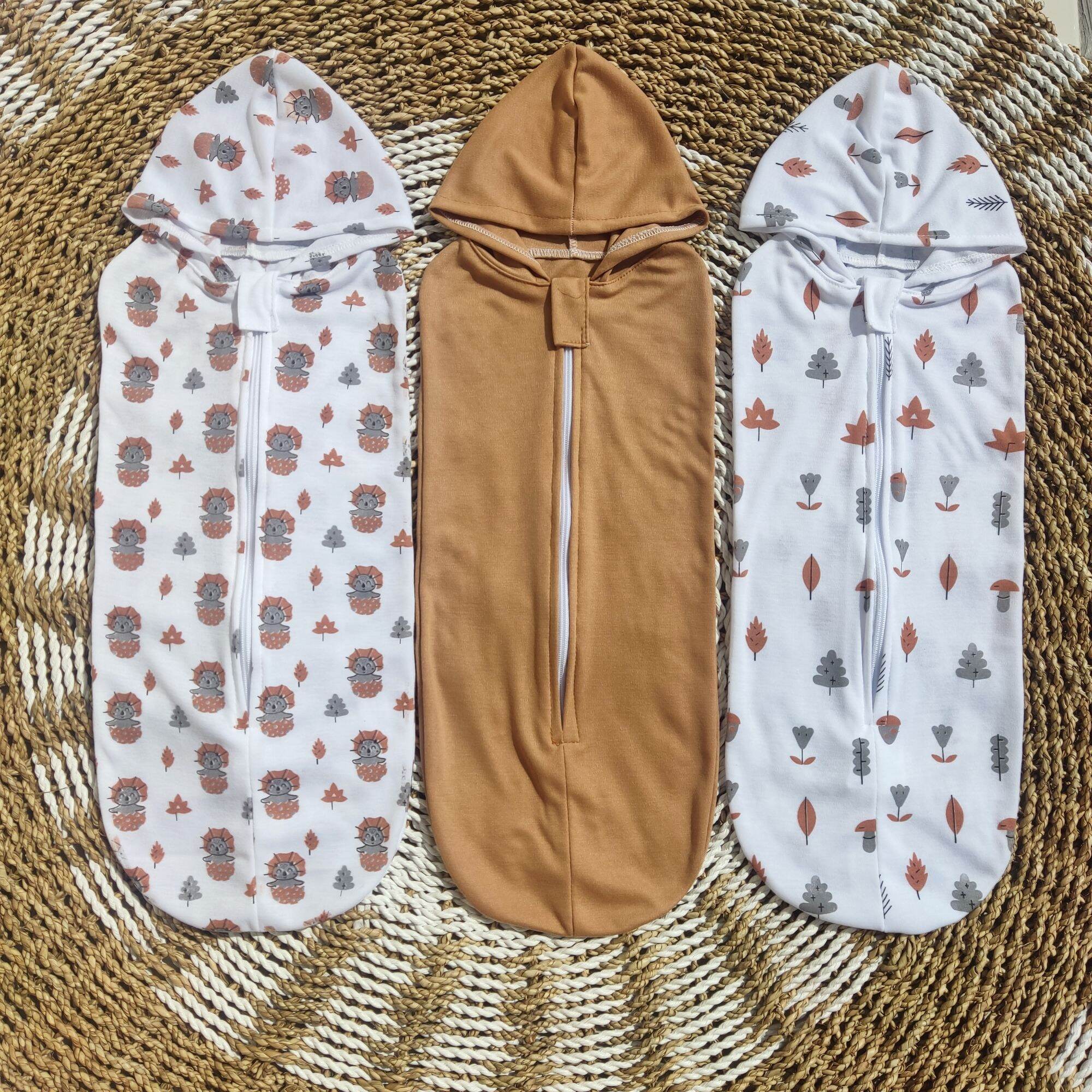 3 pcs Bedong Bayi Instan Resleting Kupluk Cindung