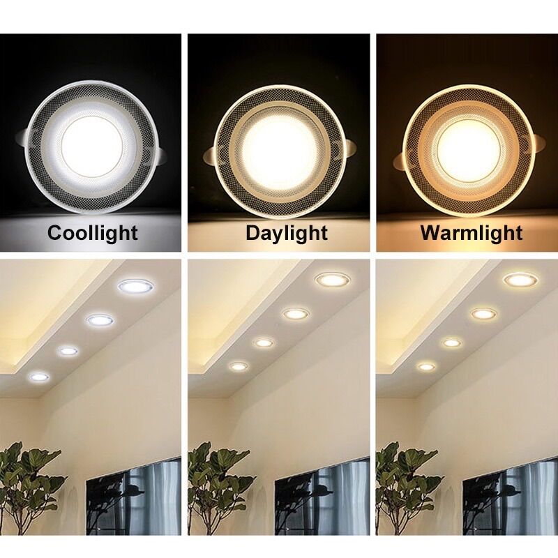 LAMPU DOWNLIGHT LED 3 WARNA 6WATT / KUNING BIRU UNGU / PUTIH KUNING ...