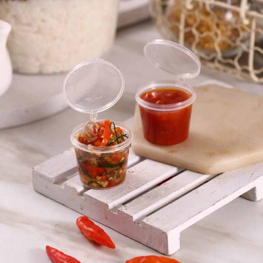 NEW 10pcs 27/35.7ml Disposable Plastic Takeaway Sauce Cup Reusable