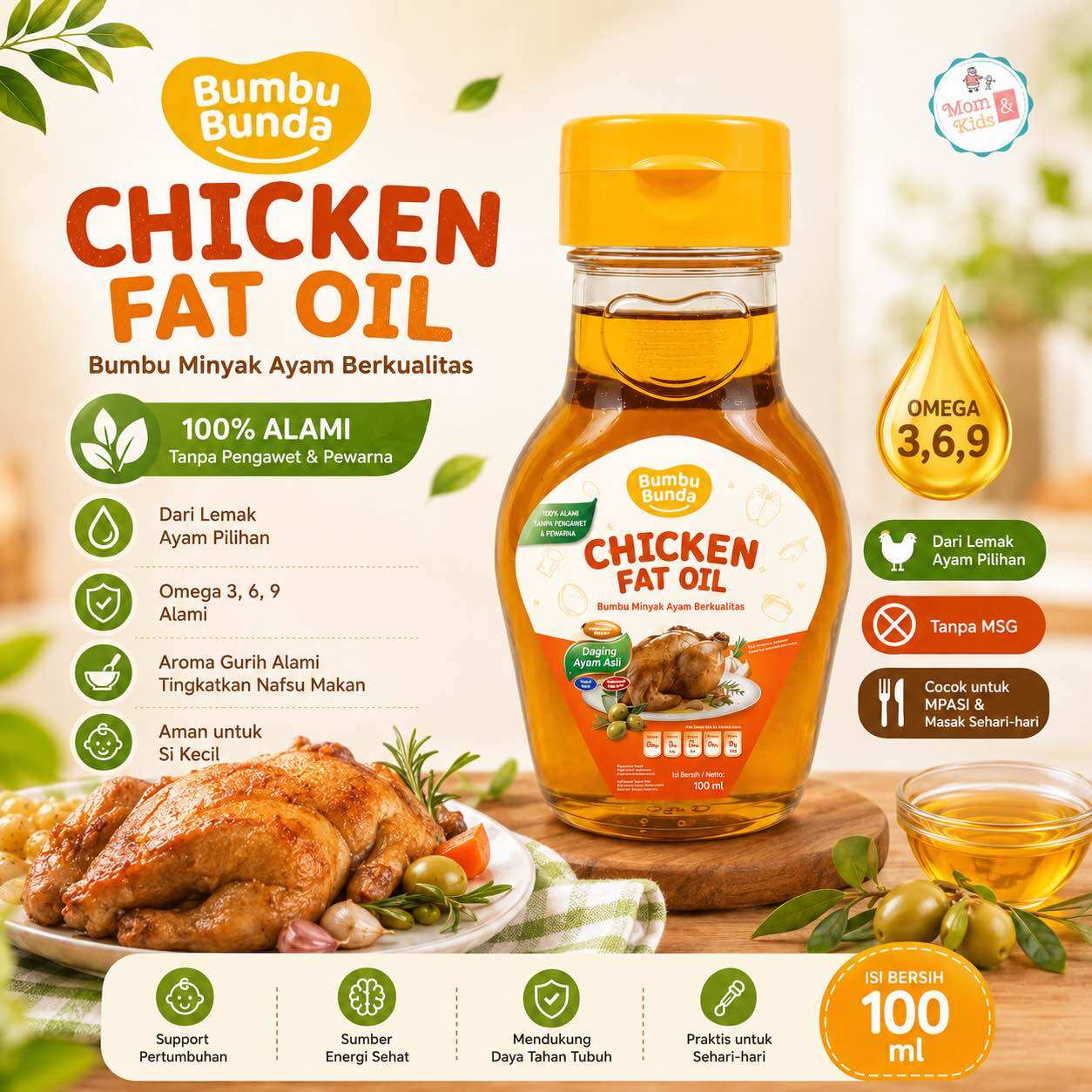 BUMBU BUNDA By Elia Fat Oil 100ml | Minyak MPASI Bayi BB Booster Halal