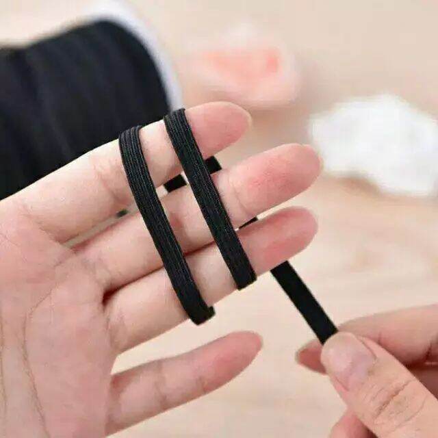 COD (20 METER) KARET ELASTIS / TALI KARET 8 MM / 9 MM / 10 MM HITAM PUTIH