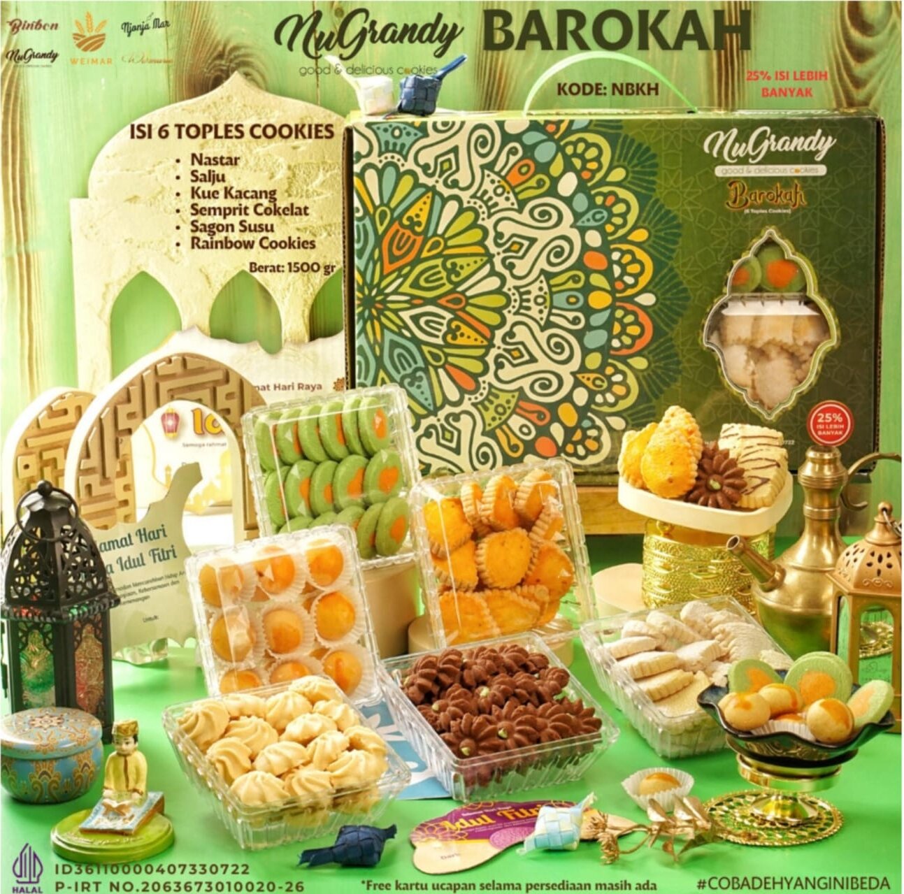 paket kue kering idul fitri Nugrandy barokah halal & pirt