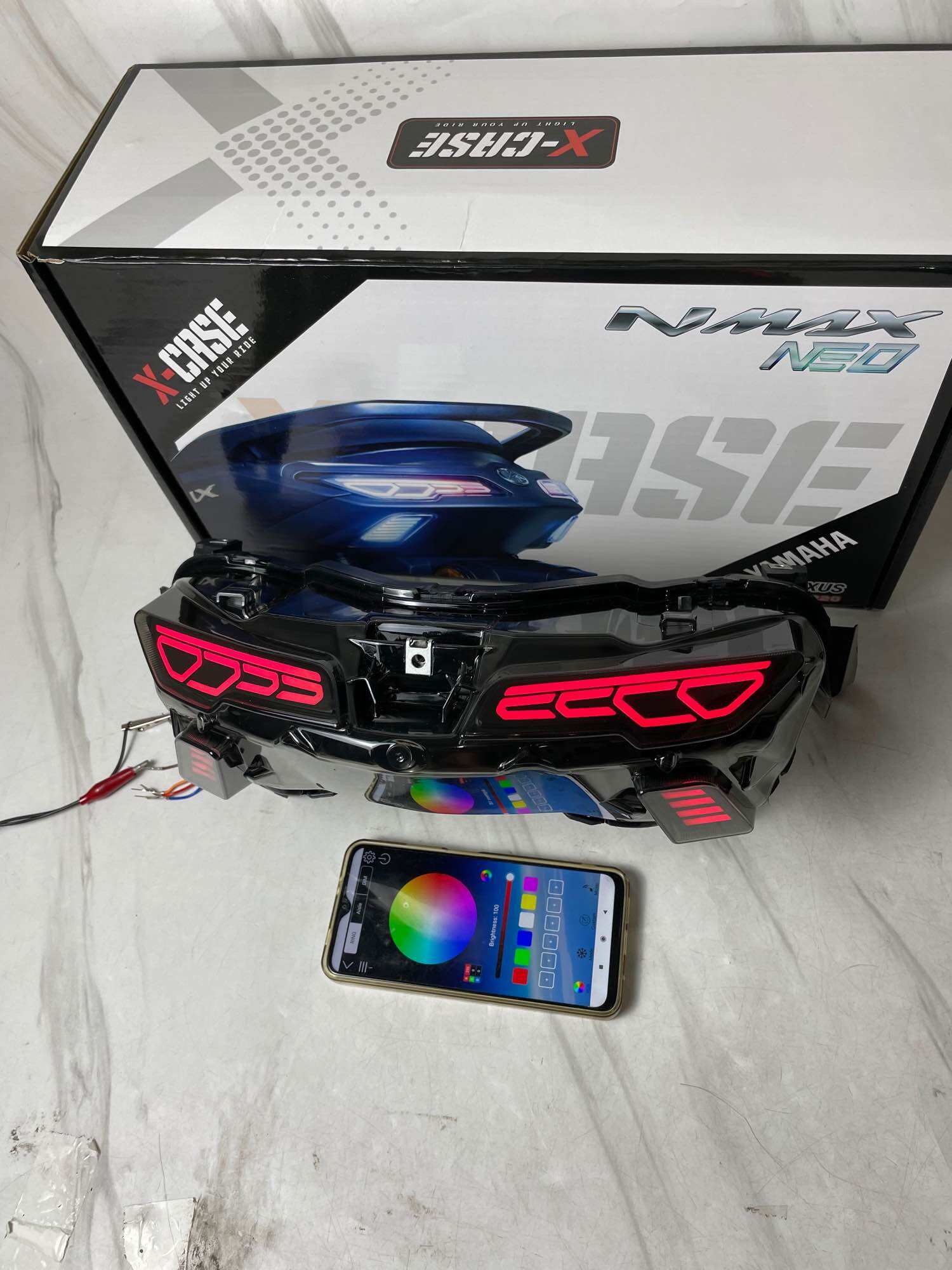 Nmax neo Turbo X-case WD 229 stoplamp Nmax neo turbo connected app RGB 200 mode PnP Nmax neo turbo 2024-2025 taillight Harga 880,000 rupiah*Gratis Ongkir