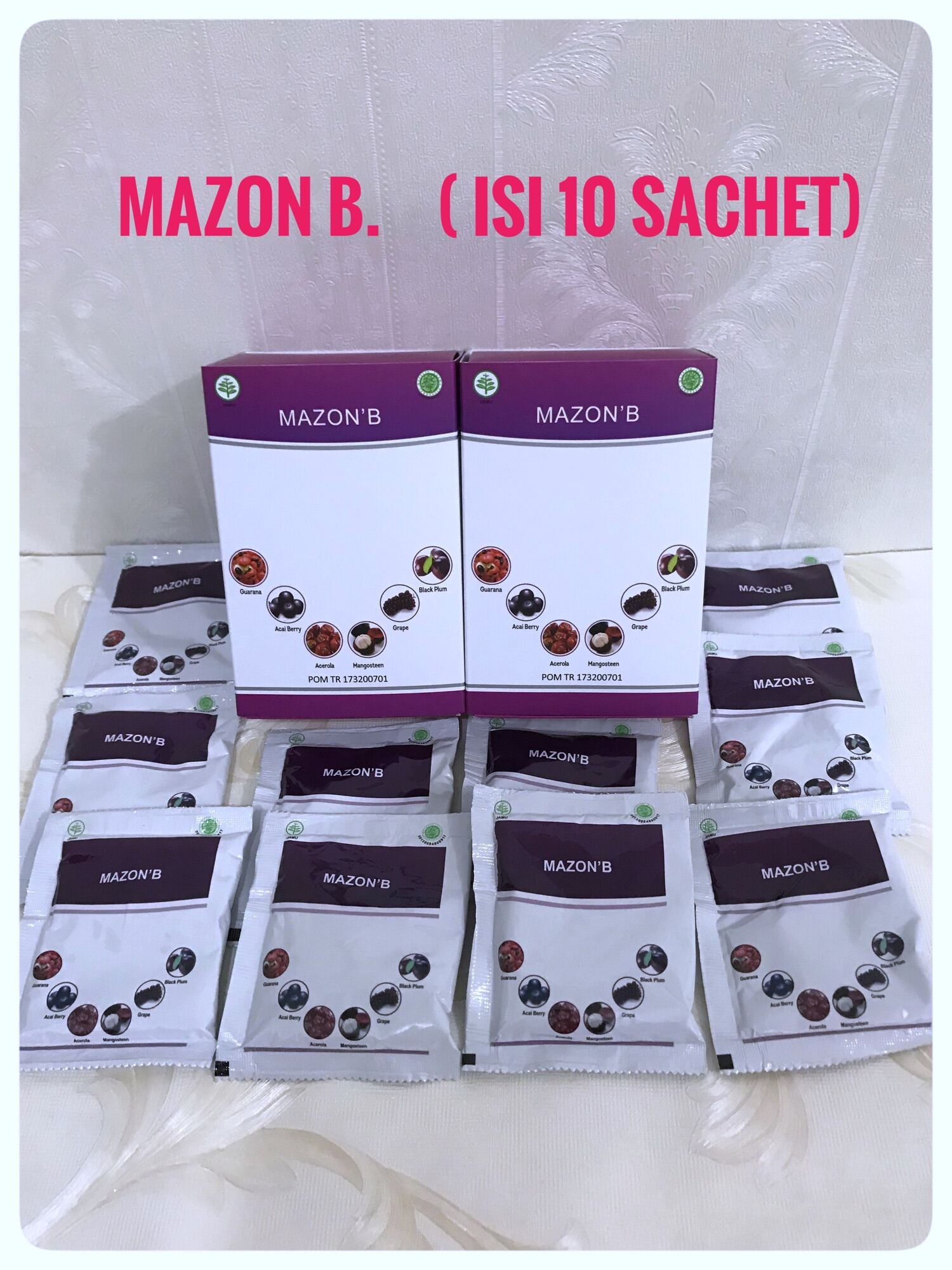 Mazon B/ Mazon Berries Isi 10 Sachet Utk Hiv, Stroke, Paru2, Miom ...