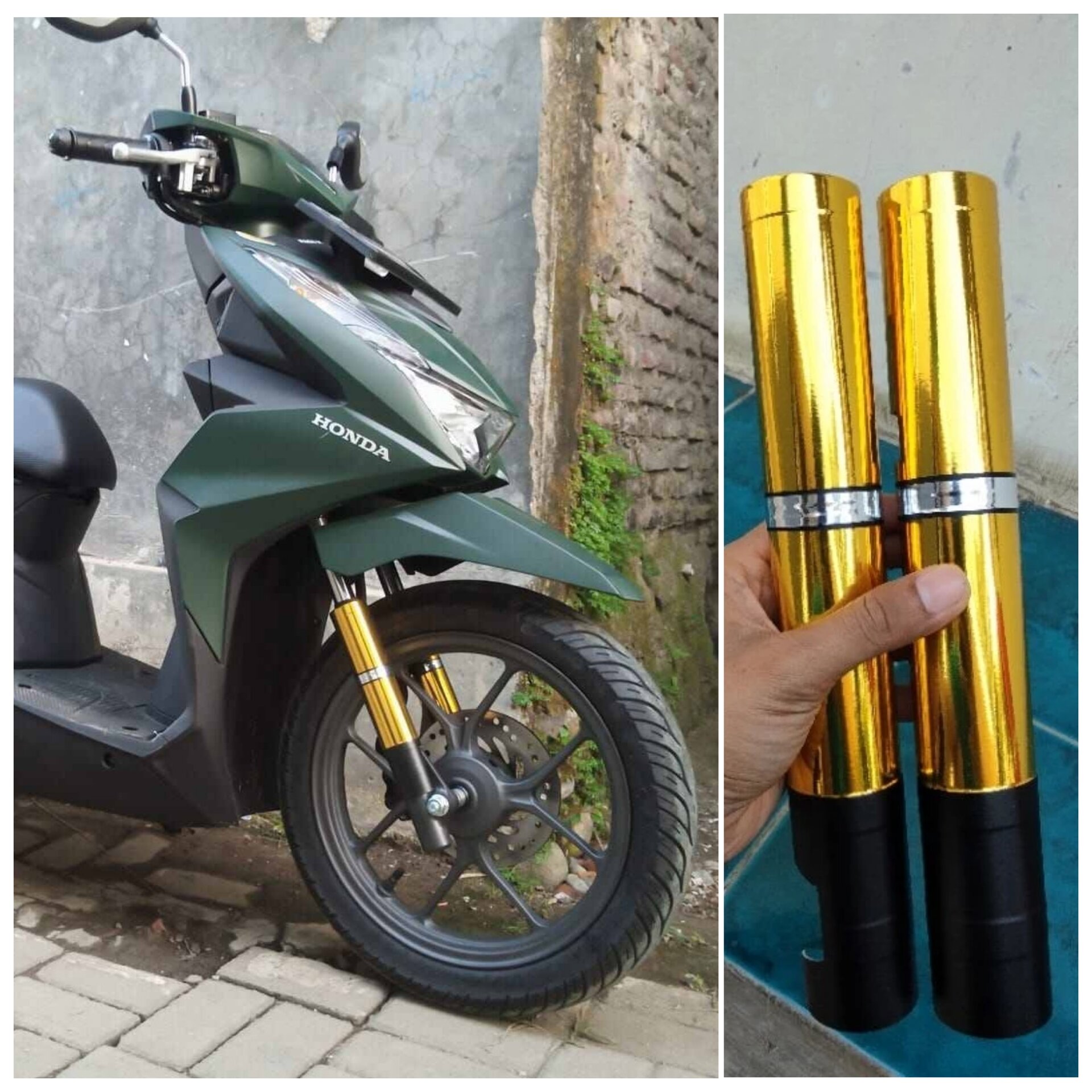 Front Shock Cover Metik Beat Fi Beat Esp Beat Karbu Beat Delux Beat Esp Scoopy Genio Vario Fi Vario110 Vario125 Vario150 Harga 29,000 rupiah*Gratis Ongkir
