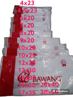 PLASTIK PE BAWANG PARIASI UKURAN 4 SAMPE 5