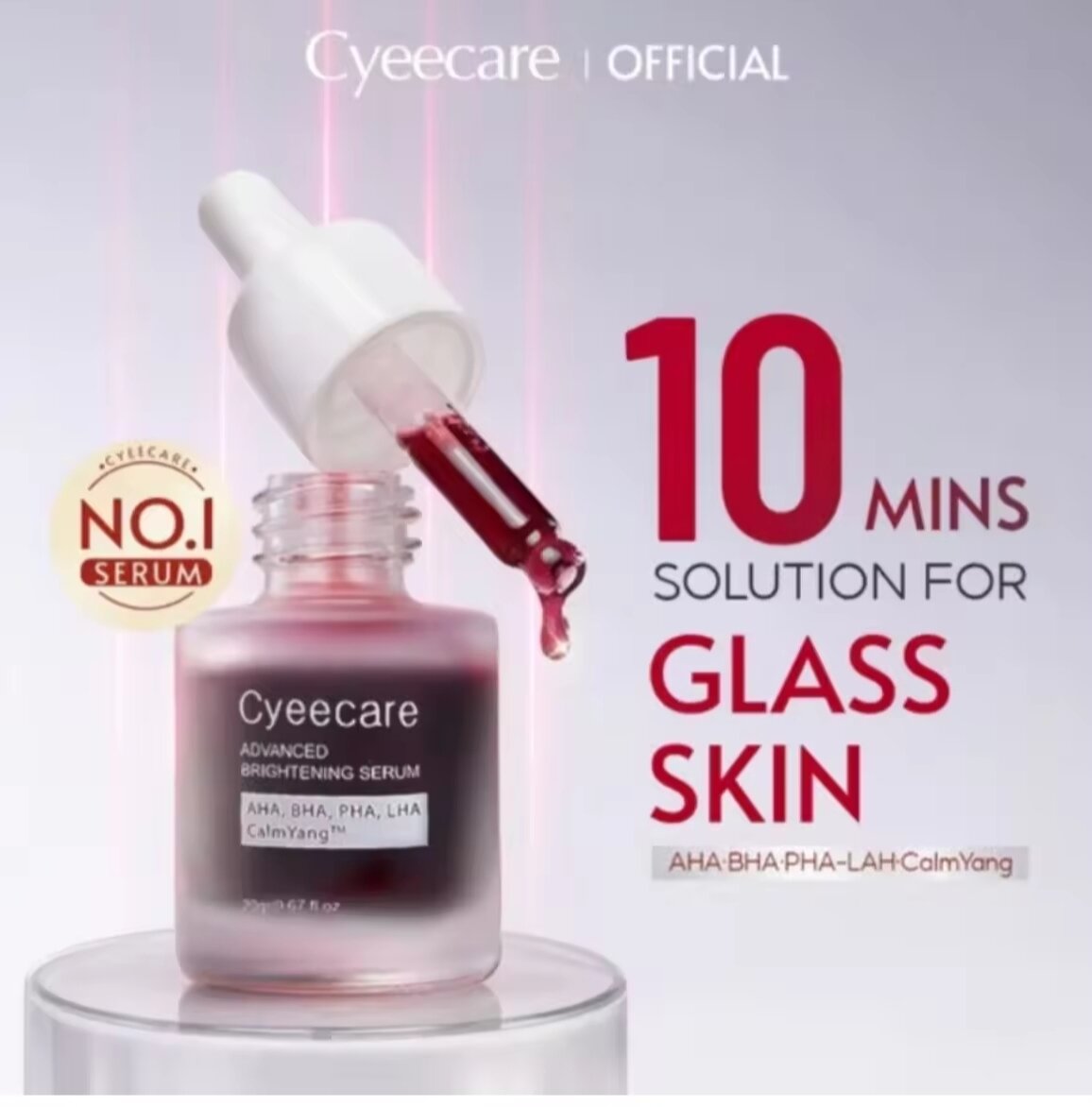 Cyeecare Serum Pencerah Kulit Transparan 10 Menit untuk Kulit Transparan AHA BHA PHA LAH:Calming ...