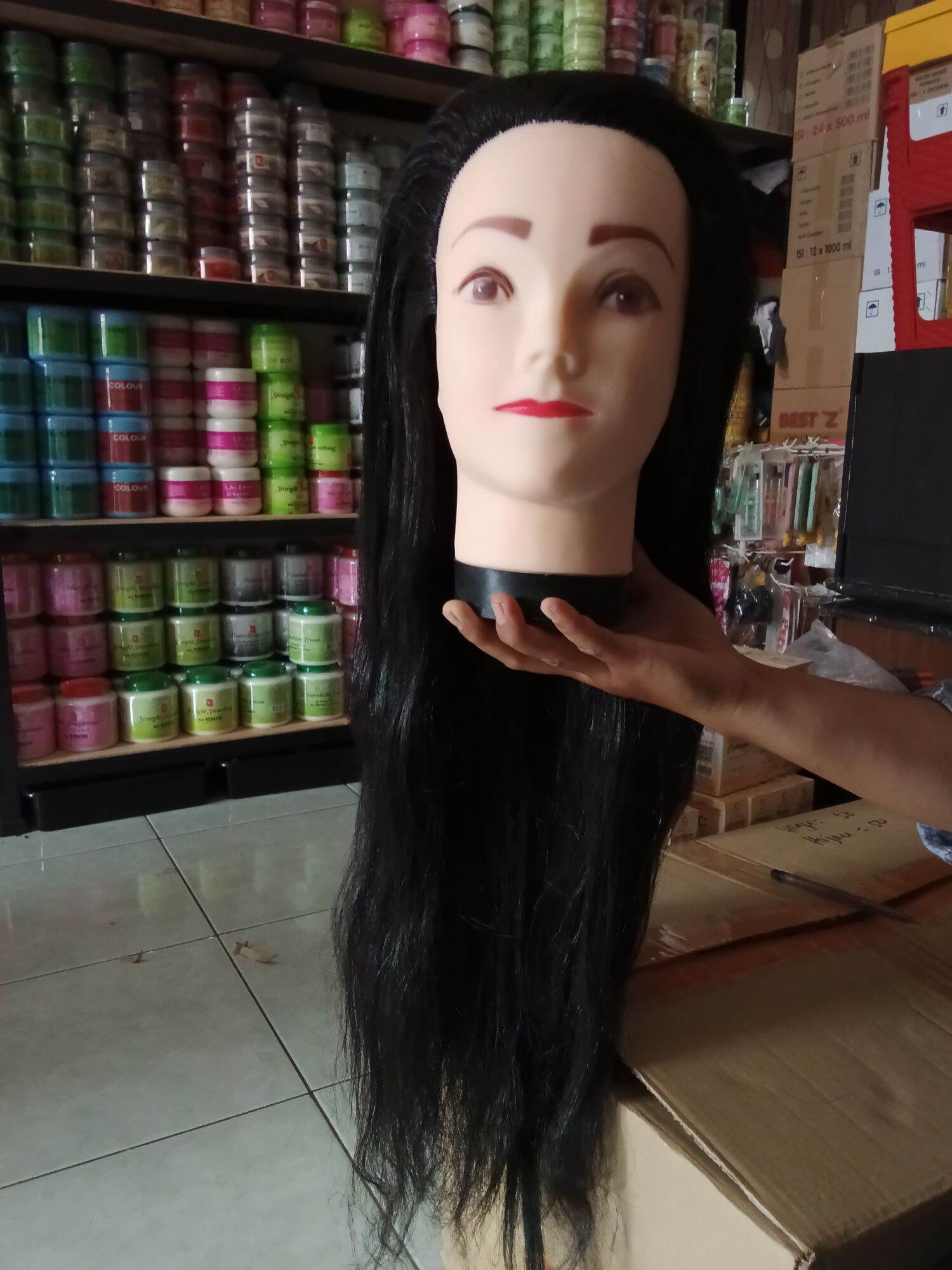 MANEKIN RAMBUT MANEKIN UNTUK PELATIHAN PANGKAS DAN MODEL KEPALA BONEKA ADA RAMBUT HAIR