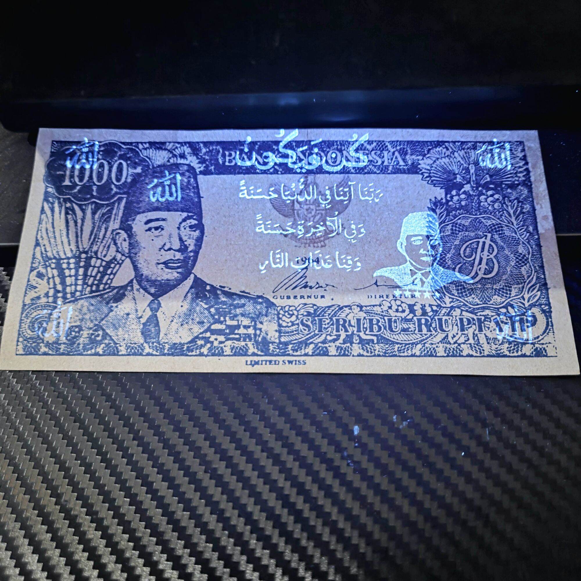 Uka-Uka Money 1000 Soekarno Blue – Uka-Uka Souvenir with Arabic Calligraphy Harga 75,000 rupiah*Gratis Ongkir