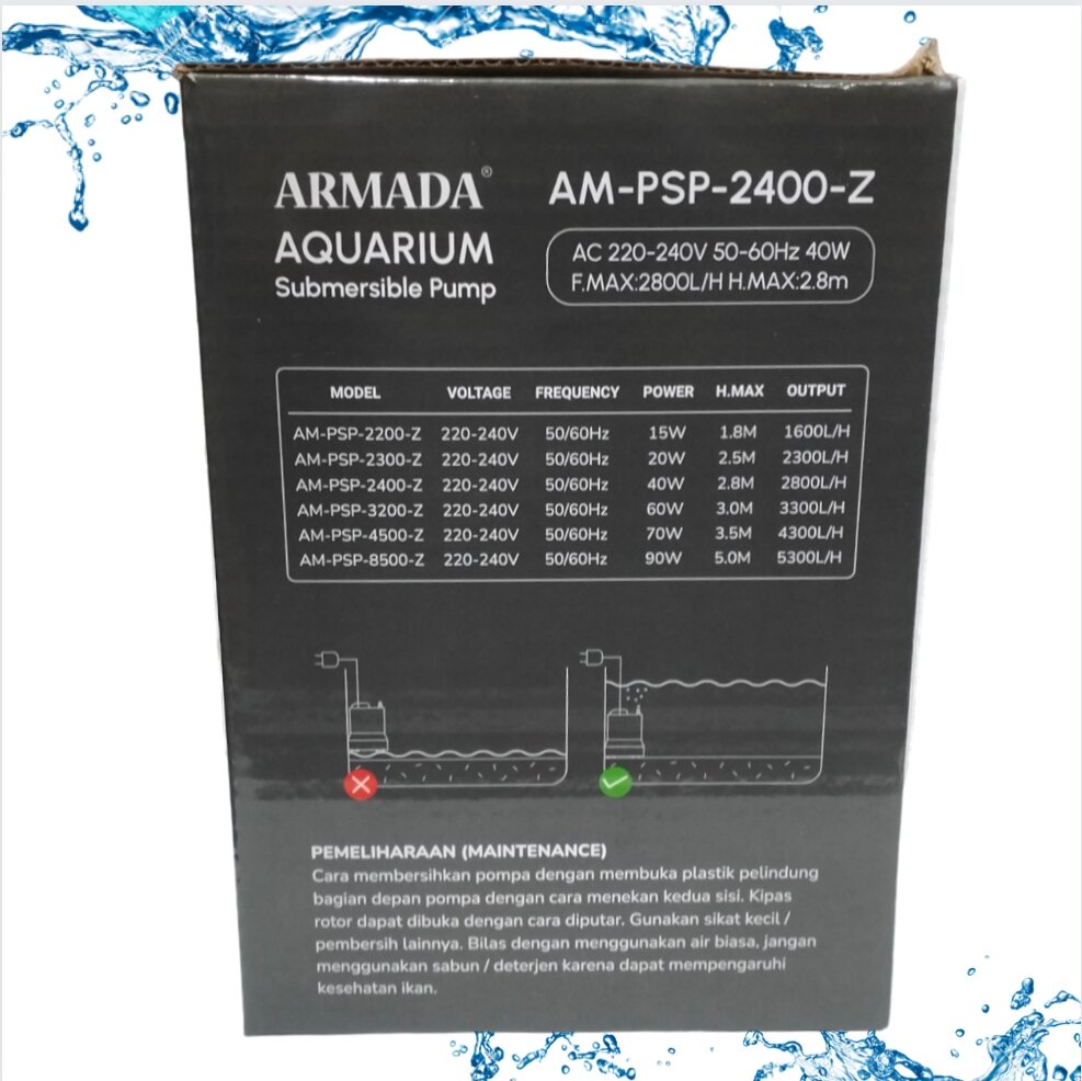 ARMADA AM PSP 2400 Z POMPA KOLAM AQUARIUM HIDROPONIK