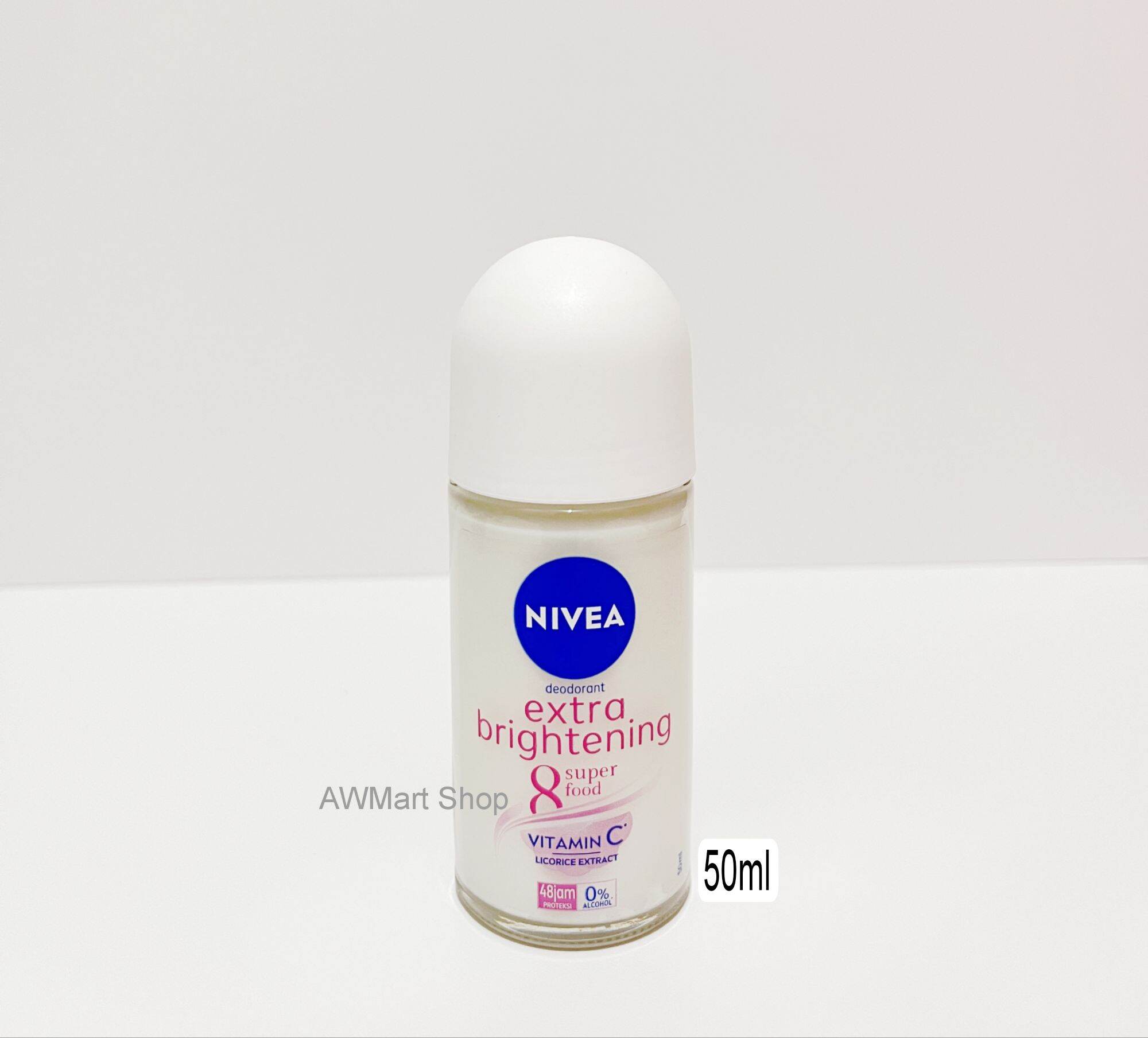 NIVEA Deodorant Extra Brightening Roll On - 50ml & 25ml. 