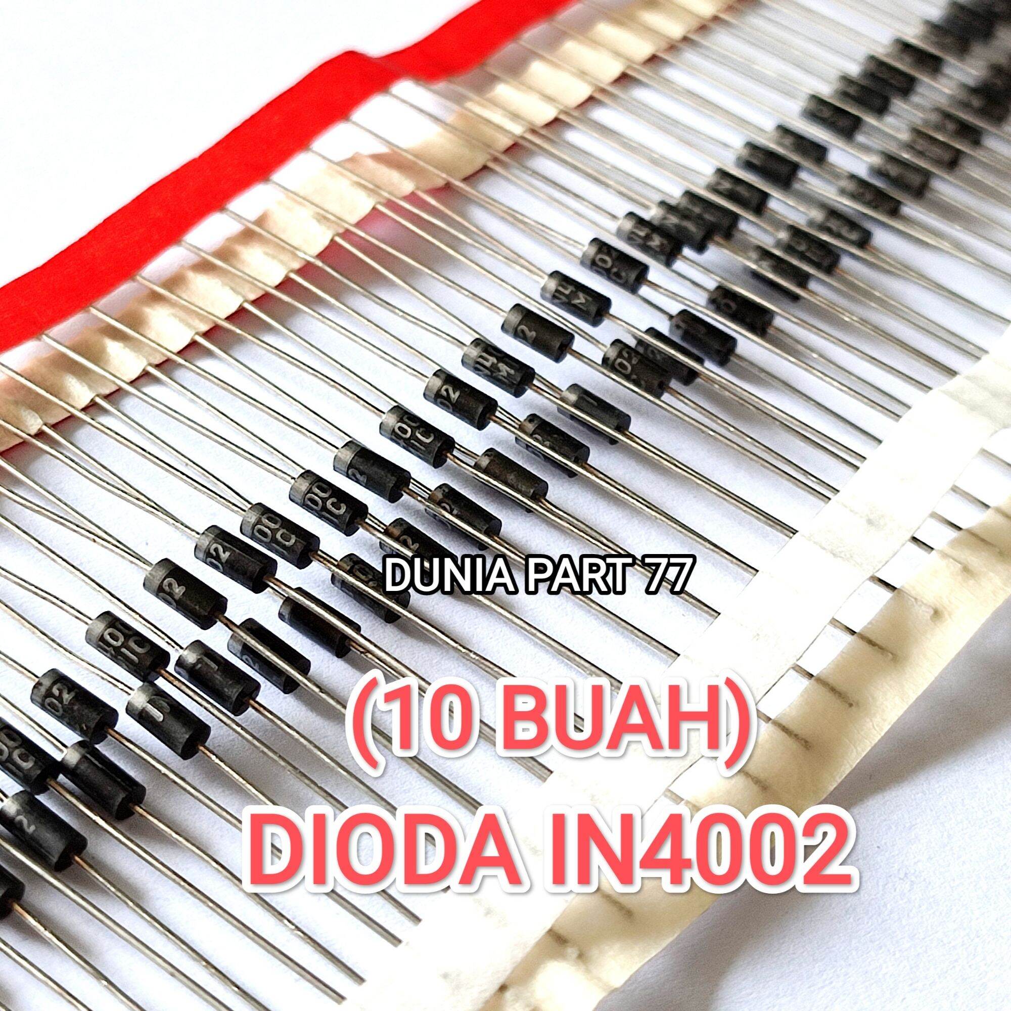 10x 1N4002 1A 100V Rectifier Diodes (DO-41) – 16mhz.com – 10pcs Lot