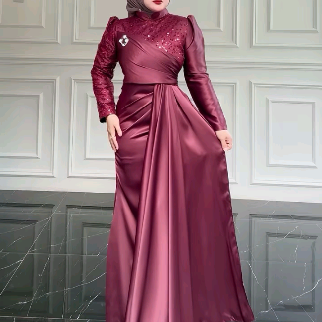dress brokat satin 8 Inspirasi Model Baju Bridesmaid Satin Brokat yang Elegan dan Ideal untuk Semua Body Type