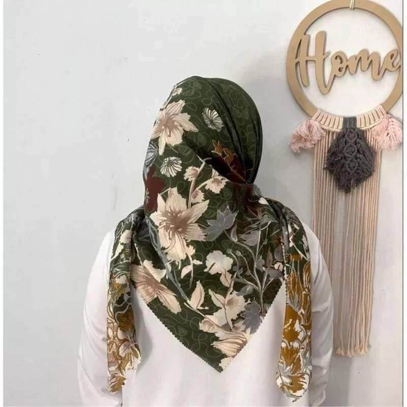 HIJAB SEGI EMPAT MOTIP/KERUDUNG MOTIF VOAL TERBARU/JILBAB SEGI EMPAT ...