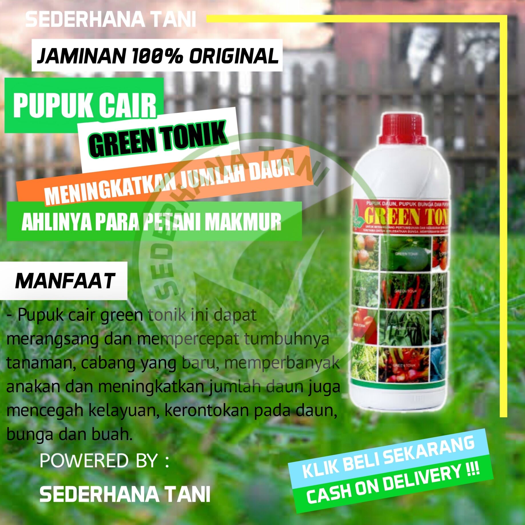 Pupuk Cair Green Tonik Penyubur Daun Bunga Dan Buah Liter Lazada Indonesia