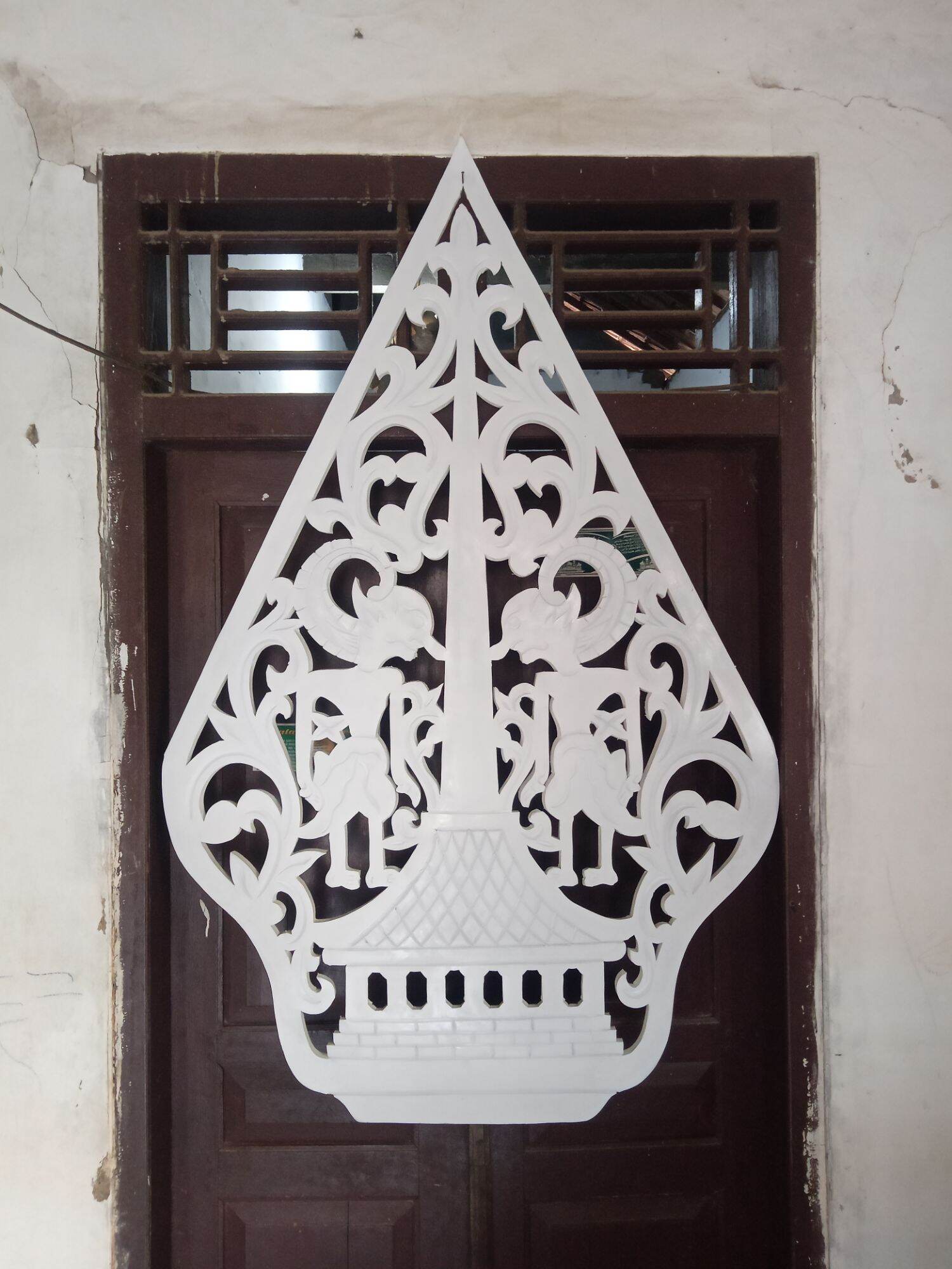 Gunungan wayang kelir besar 155cm X 100cm bahan spon karet ukir untuk dekorasi pengantin ruangan dll