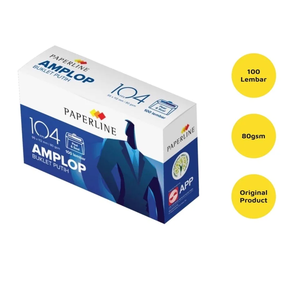 Amplop Putih Kecil Paperline 104 pps / 80 gsm/100 lbr