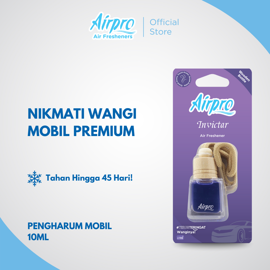 Airpro Wooden Bottle Invictar Parfum Mobil Gantung Harga 32,190 rupiah*Gratis Ongkir