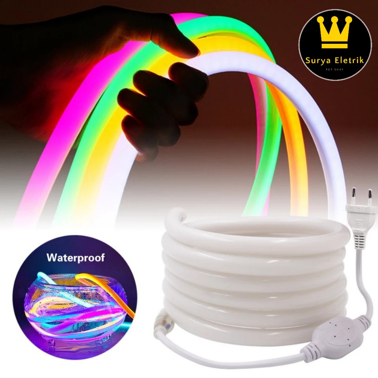 LAMPU STRIP LED NEON FLEXIBLE 360 BULAT NEON STRIP UNTUK RUMAH LUAR