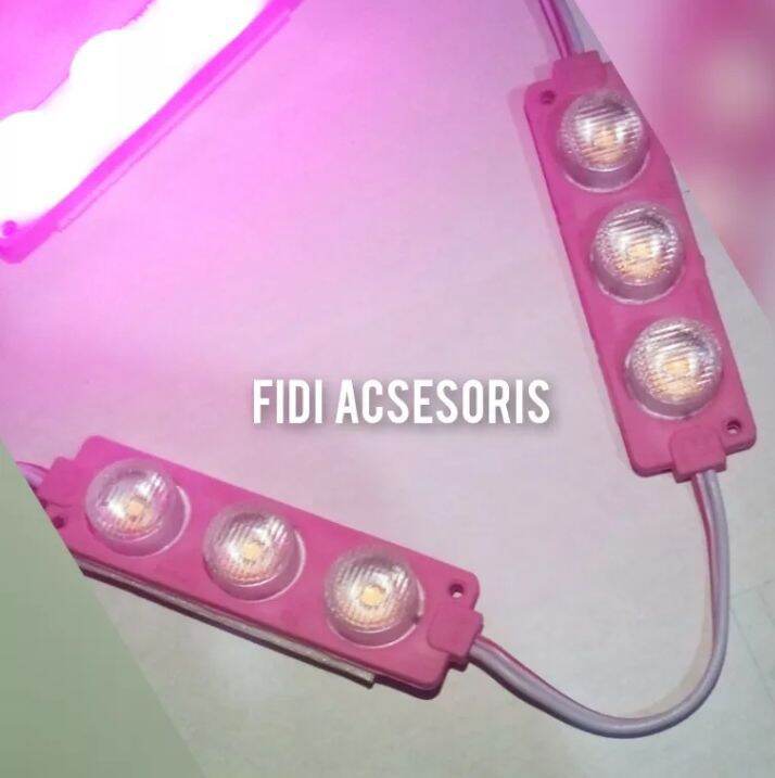GROSIR( 5 LAMPU)LED MODUL 3 MATA 12V-24V 3Watt LAMPU KOLONG HIAS
