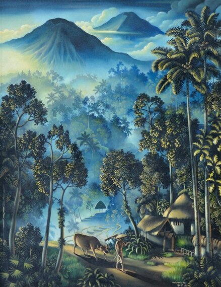 Poster Cetak, PEMANDANGAN BALI, Ukuran JUMBO, 100×70cm/PCB003/Hiasan Dinding/Lukisan Cetak/TANPA BINGKAI