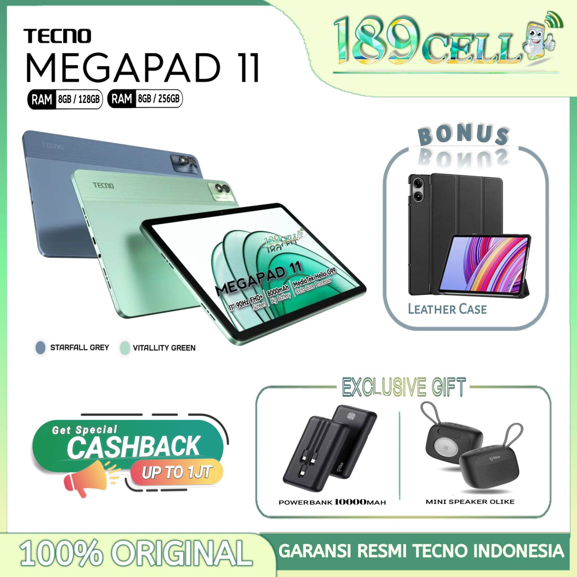 TECNO MEGAPAD 11 RAM 8/128GB 8/256GB -TECNO MEGAPAD11 GARANSI RESMI TECNO INDONESIA Harga  2,399,900 Ringgit*Penghantaran Percuma