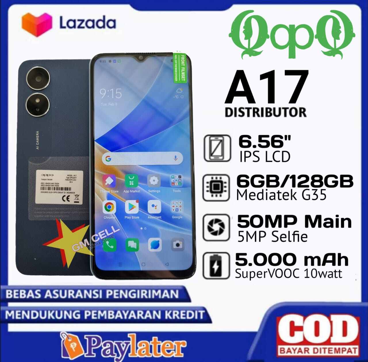 HP A17 Ram 6 + 128 casan 33Watt 4G LTE network hot item!! Guaranteed!! Harga  1,945,000 Ringgit*Penghantaran Percuma