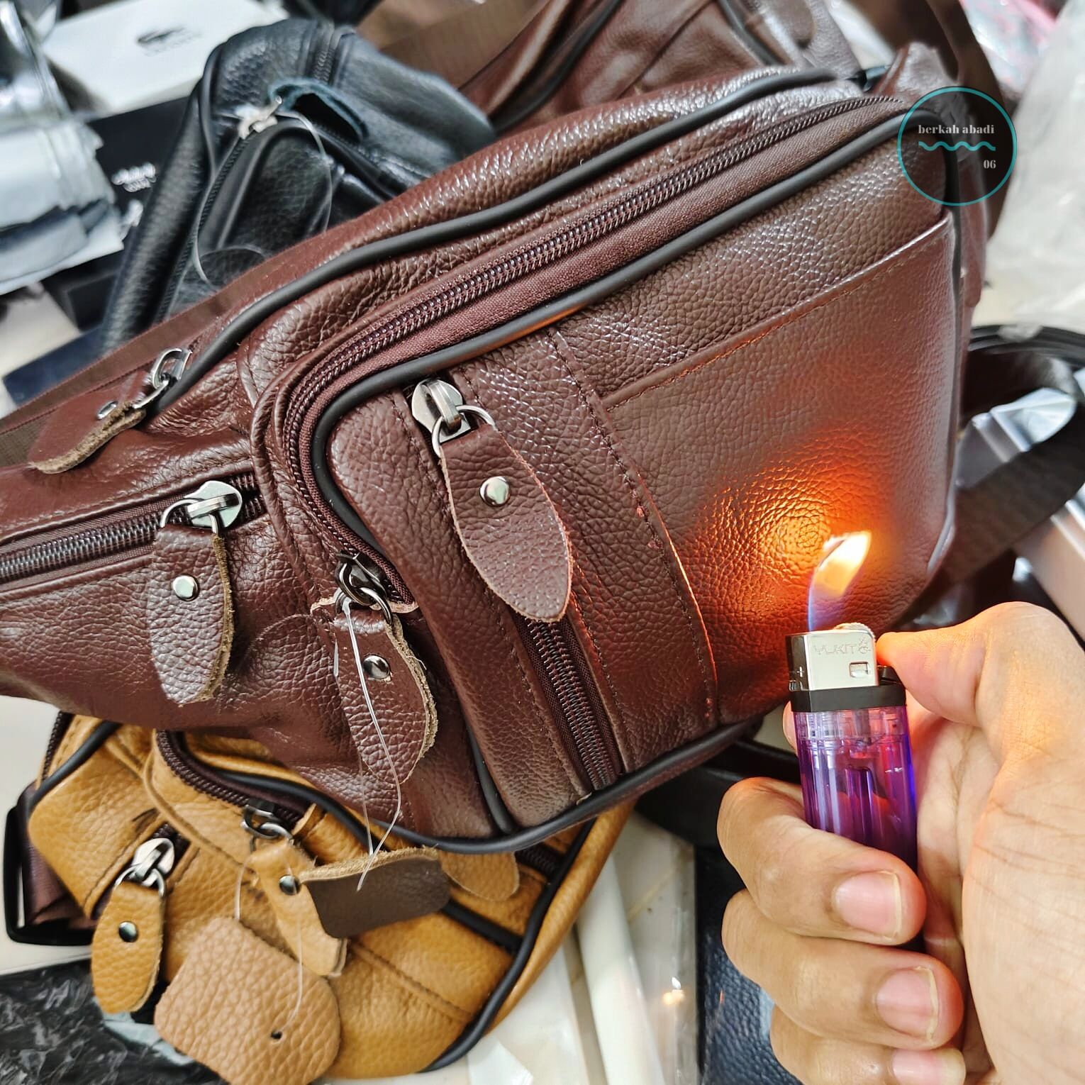 Tas Pinggang waistbag pria kulit asli