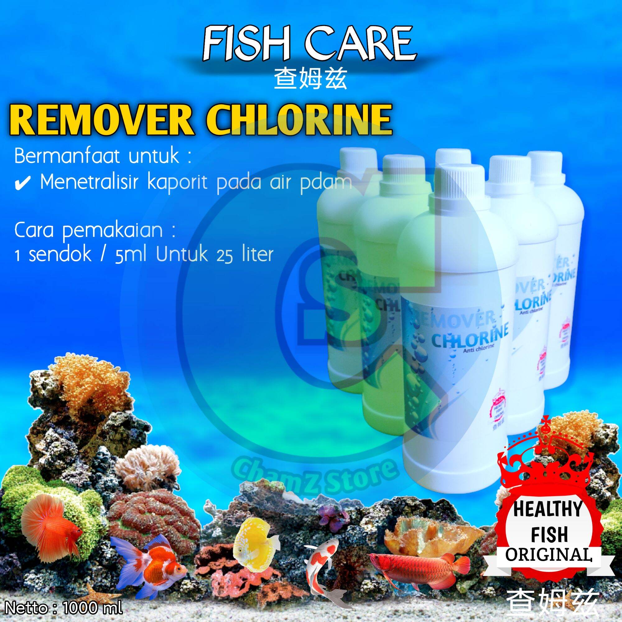 Anti chlorine aquarium 1 liter air pam / Anti klorin 1 liter