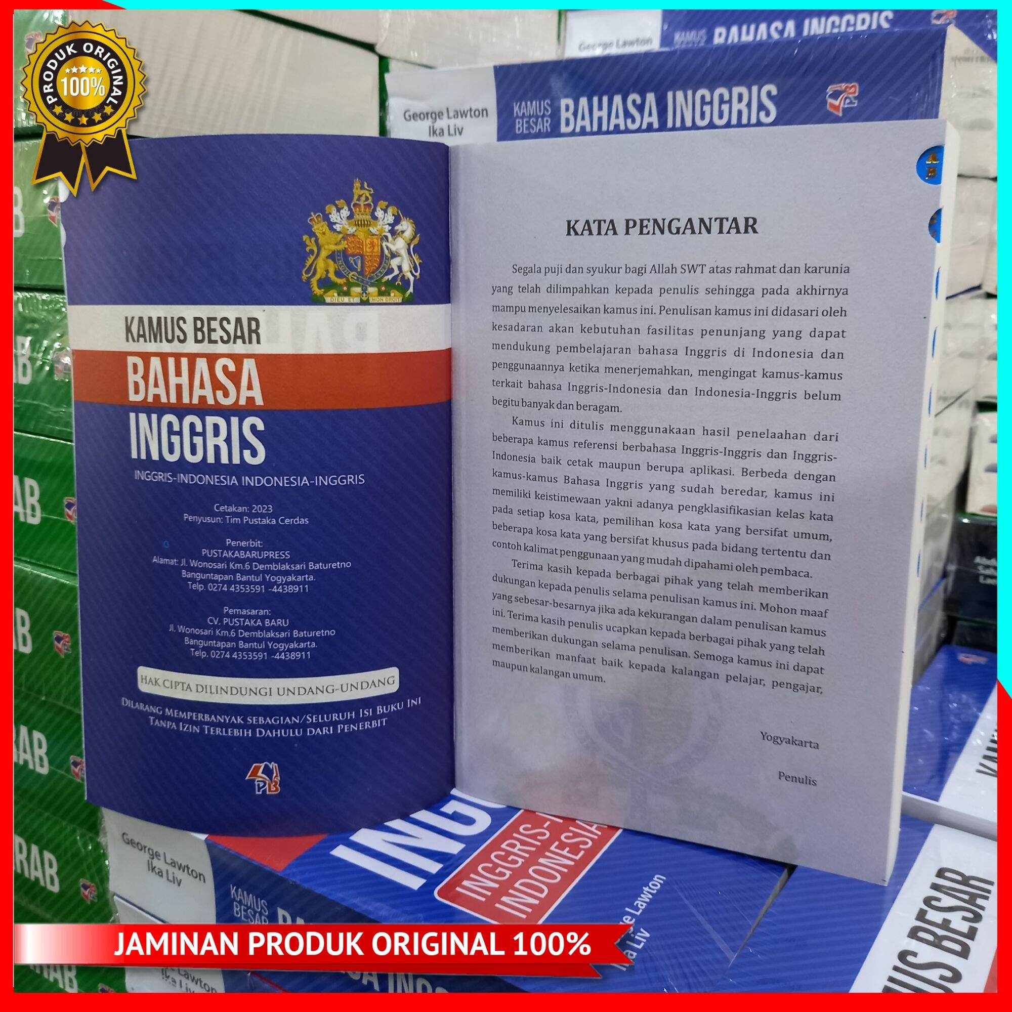KAMUS BAHASA INGGRIS LENGKAP : Besar Inggris - Indonesia, Indonesia - Inggris, INDEX Abjad, Pustaka Baru Press. 