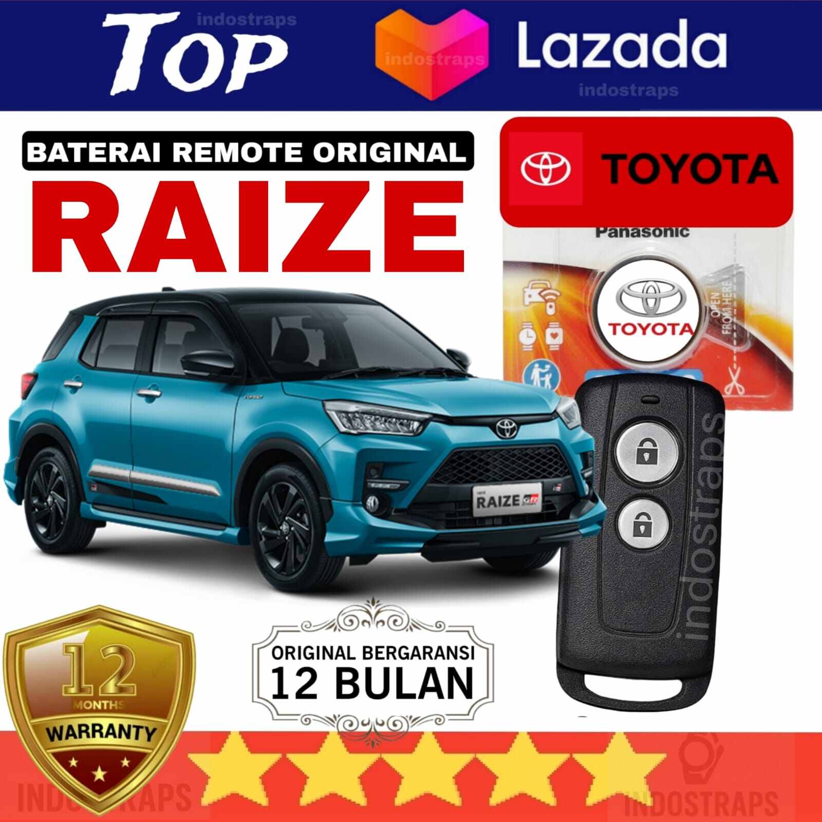 Original Toyota Raize Car Key Remote Battery with 1 Year Guarantee Harga 45,000 rupiah*Gratis Ongkir