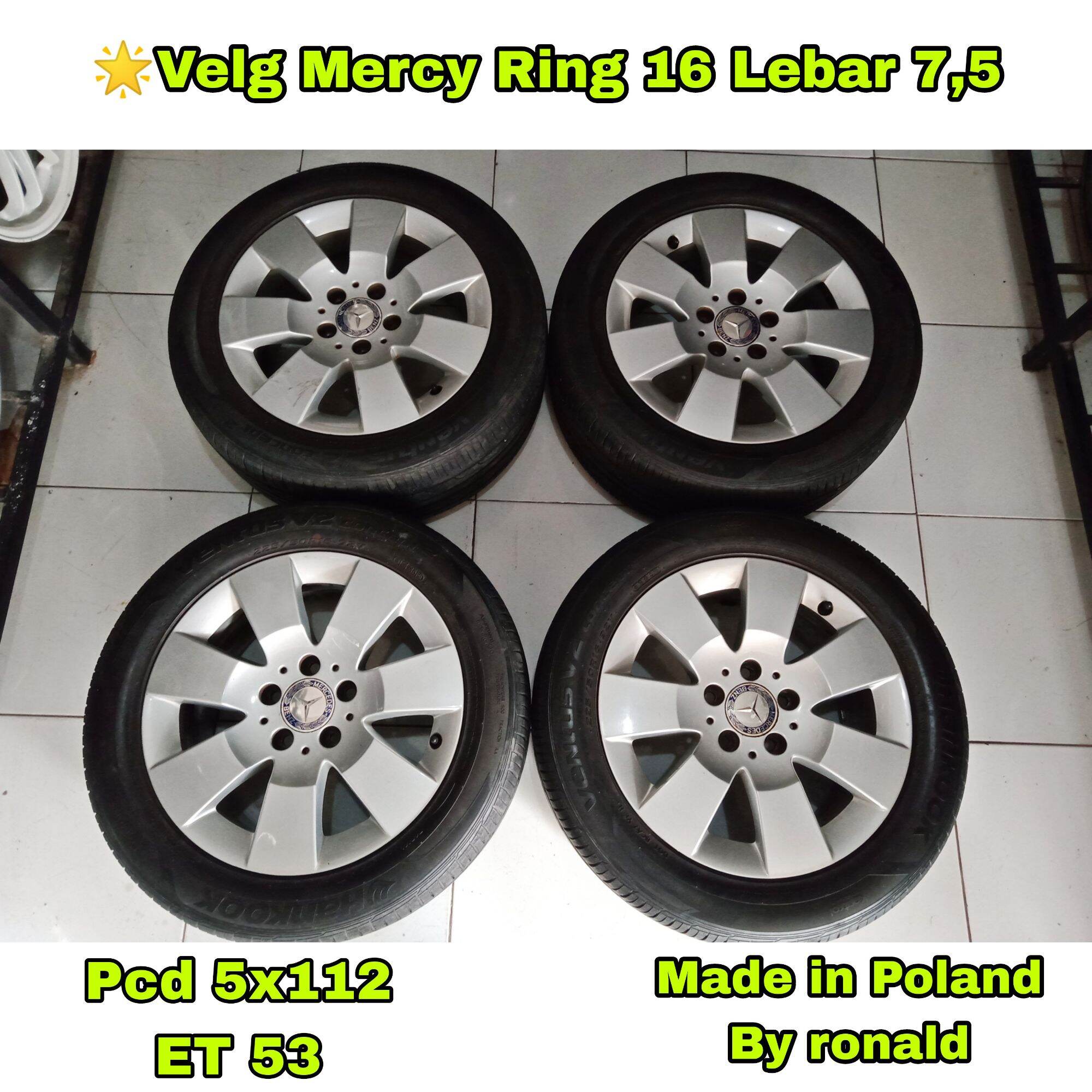 Velg original Mercy Ring 16 Lebar 7,5 Pcd 5x112 Et 53 Harga 5,300,000 rupiah*Gratis Ongkir