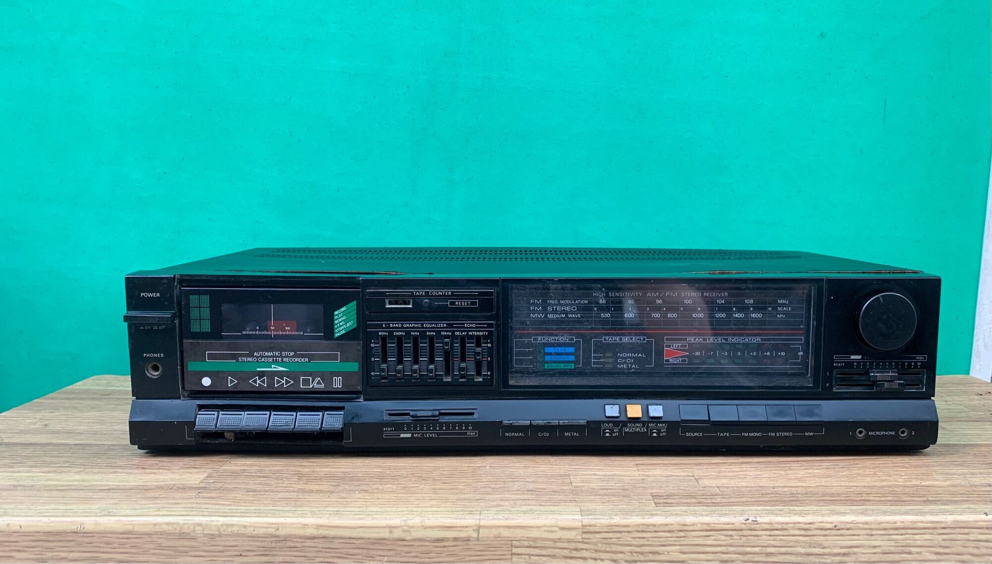 Tape deck polytron BB 435 radio, aux, normal kaset pita agak berat