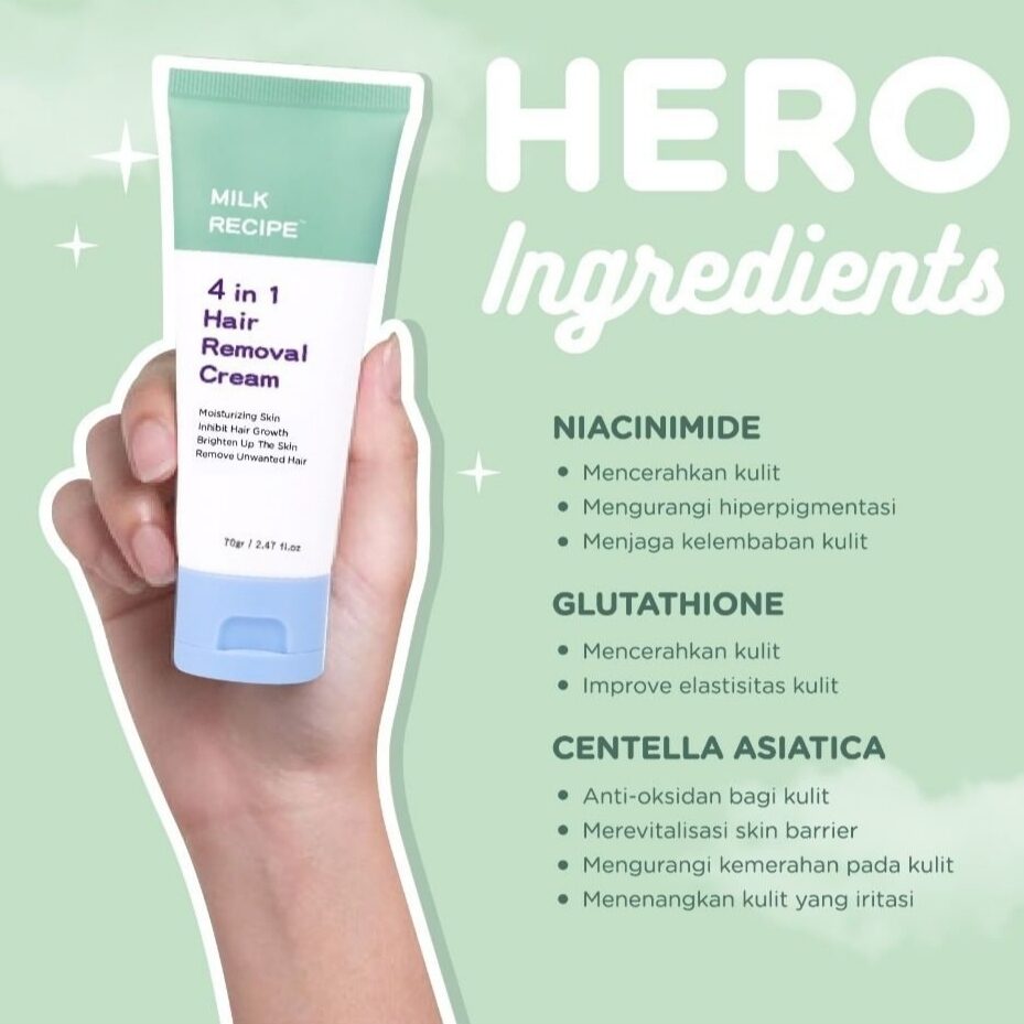 FORMULA TERBARU Milk Recipe 4 in 1 Hair Removal Cream Krim Penghilang Bulu Perontok Lazada