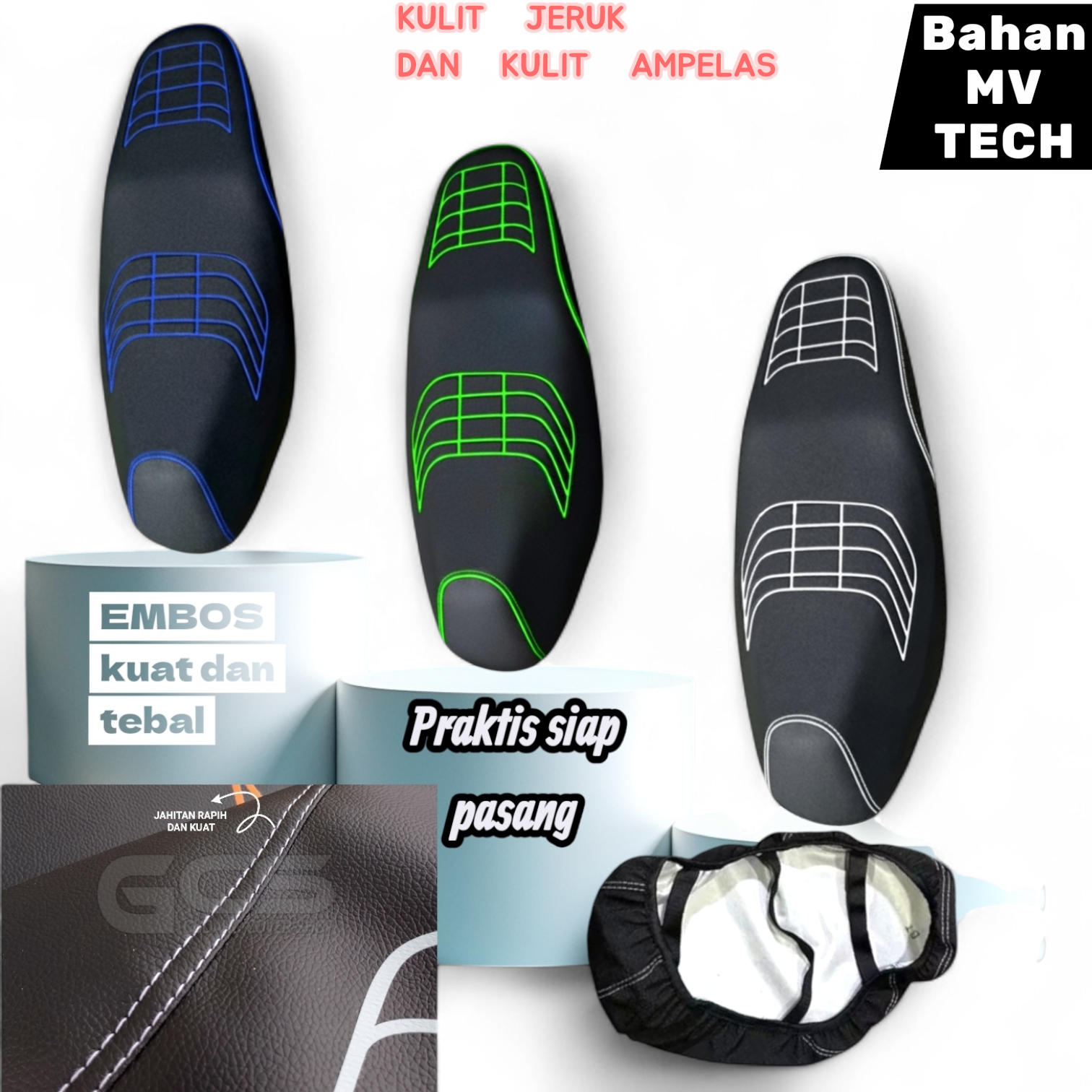 Vario motorcycle seat cover, beat fi scopy Fino Mio sporty practical ready to install MV tech thick durable heat-resistant Harga 55,000 rupiah*Gratis Ongkir