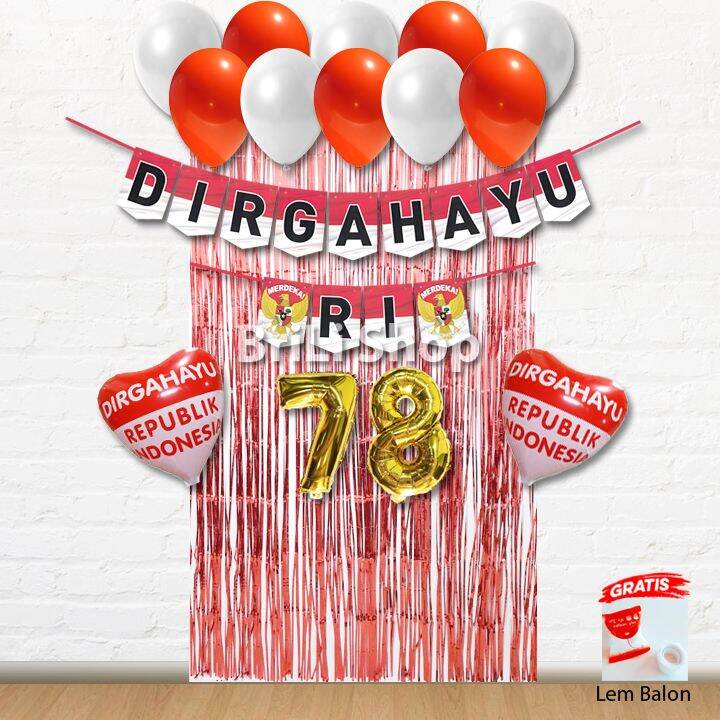 Paket Set Dekorasi Hiasan Dirgahayu RI 17 Agustus HUT RI Hari