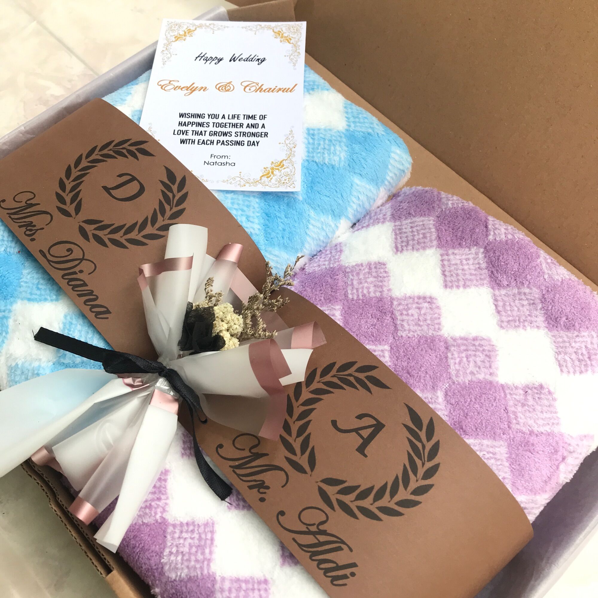 Hampers Handuk Couple / Kado Pernikahan dan Seserahan Aesthetic
