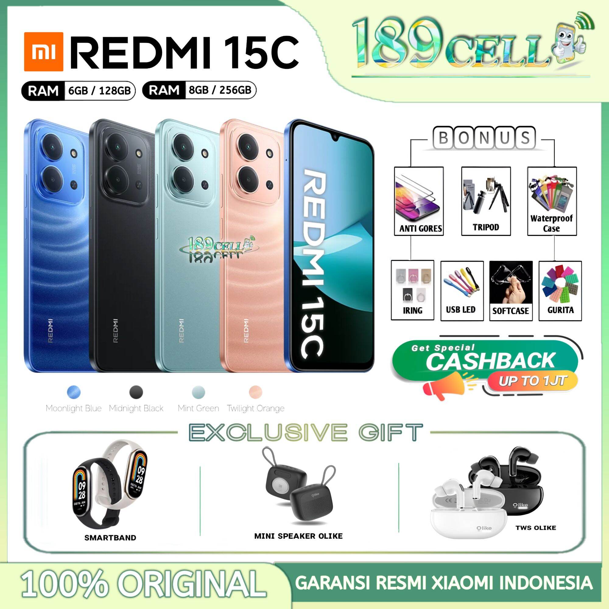Xiaomi Redmi 15C Nfc 6/128Gb 8/256Gb - 50Mp Camera - Official Xiaomi Warranty Harga  1,574,000 Ringgit*Penghantaran Percuma