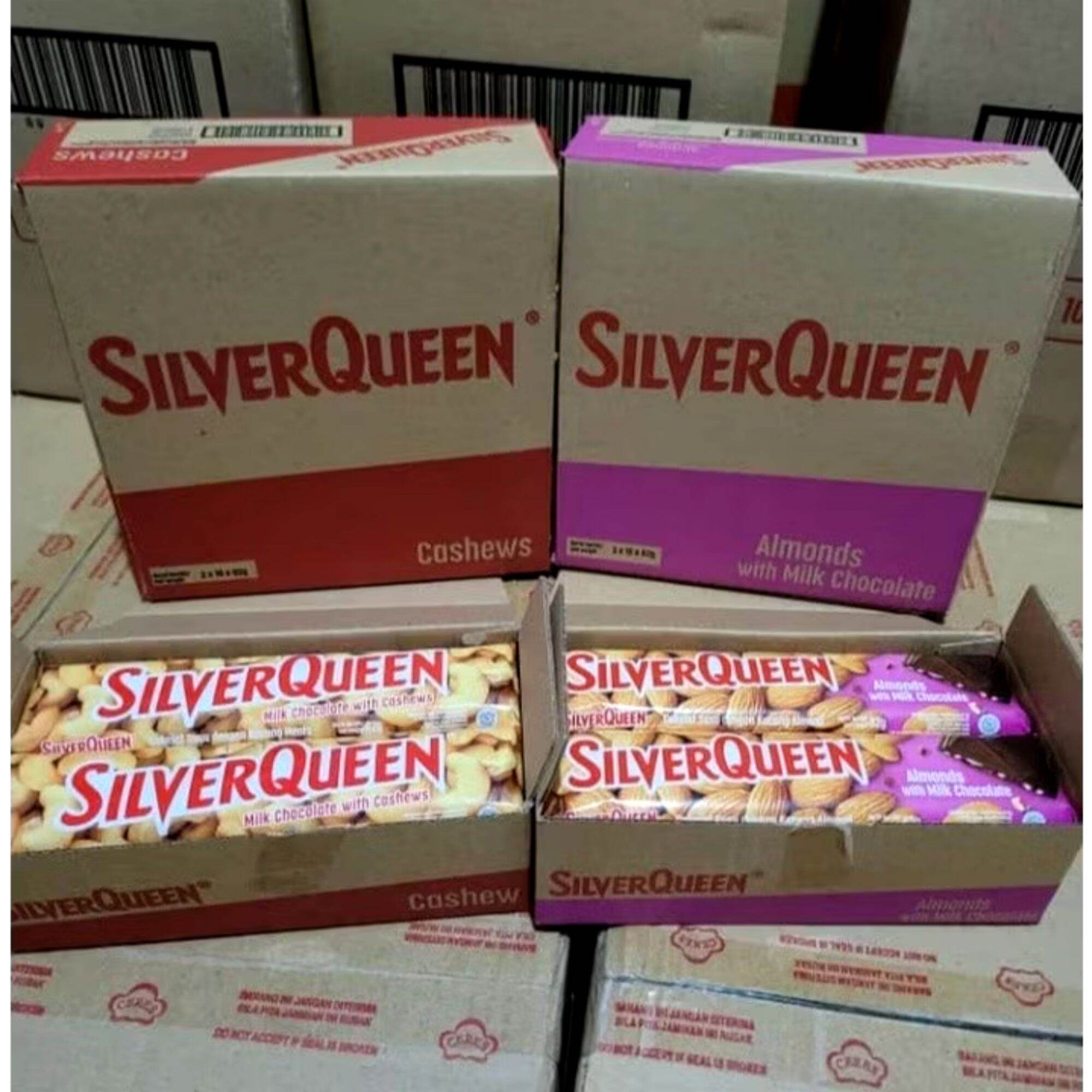 Package 1 Box / 10 Pcs Silverqueen 55 Gram Chocolate Chocolate Silver Queen hadiah box Hampers Hadiah…