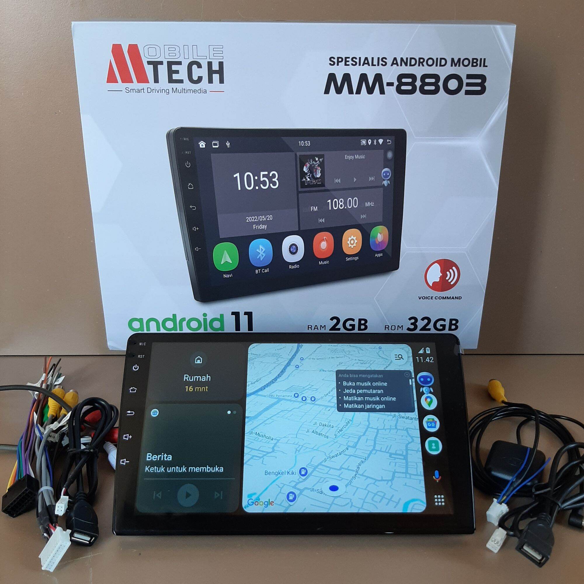 Head Unit Android 9 inch MTECH 8803 Voice Command Android 9" M-Tech MM ...