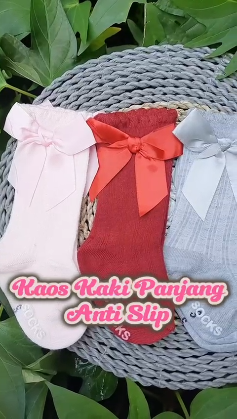 Kaos Kaki Anak Panjang / Kaos Kaki Bayi Model Pita / Kaos Kaki Anak Perempuan Baby Socks Kids Cute Unik Anti Slip KK-07