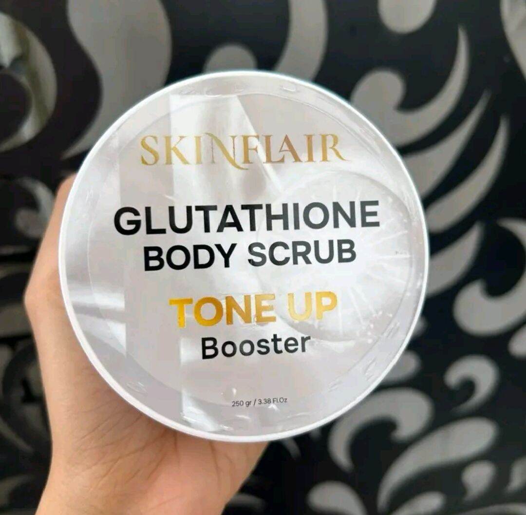 glutathione body scrub tone up booster Skinflair 250gr Mencerahkan Kulit GLUTATHIONE BODY SCRUB TONE UP#skincareroutine