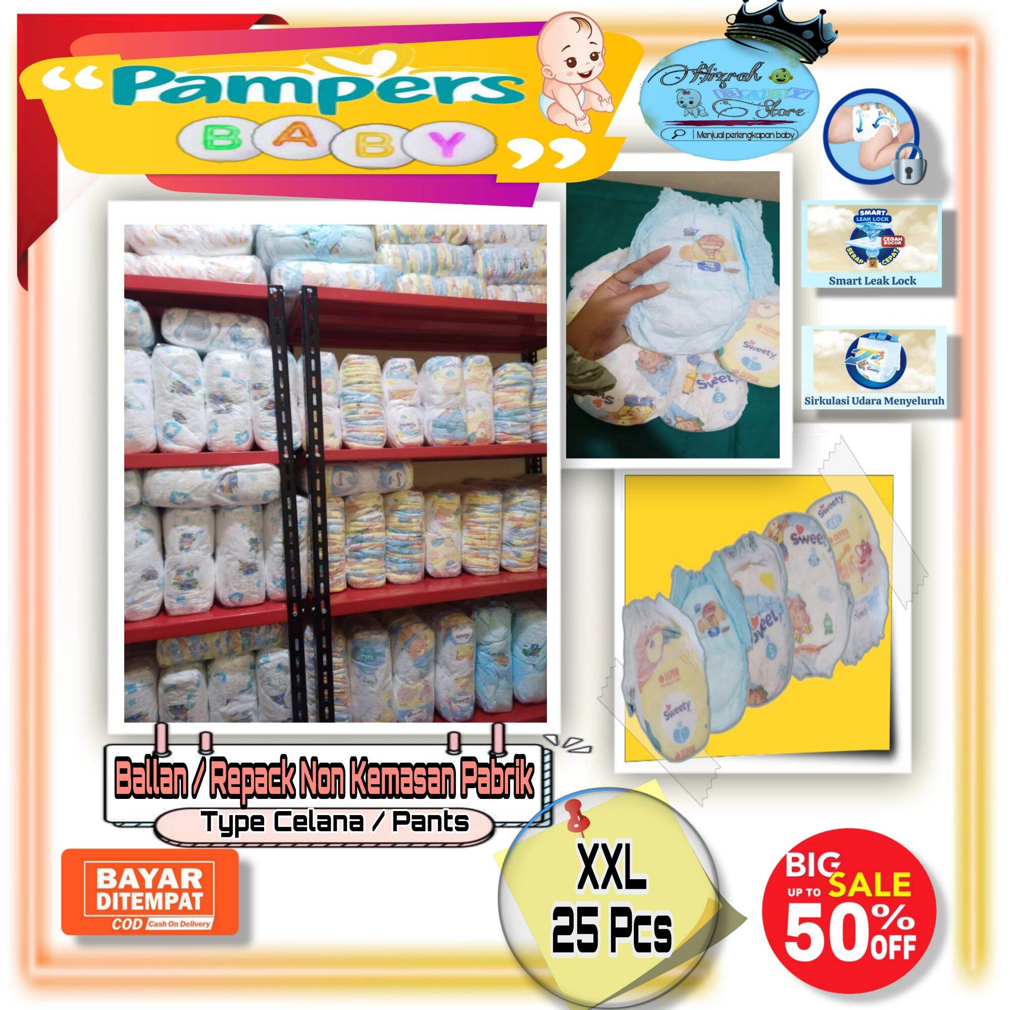 Pampers Repack Isi 25 Ukuran XXL Murah Pampers Sweety Repack