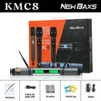 NEW BAXS KMC8 wireless microphones Profesional Asli U-band FM Nirkabel Mikrofon Genggam Logam Efek Vokal Nyata KTV Aktivitas Panggung Pernikahan Luar Ruangan Karaoke Rumah