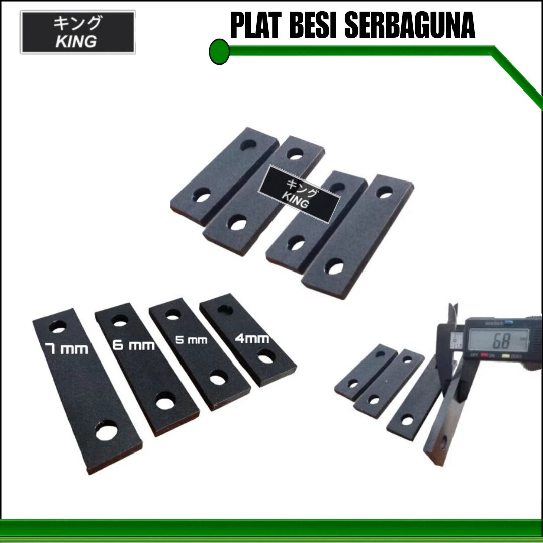 Plat Besi Serbaguna Tebal 6mm jarak antar lobang 4 cm 5 cm 6 cm 7 cm ...