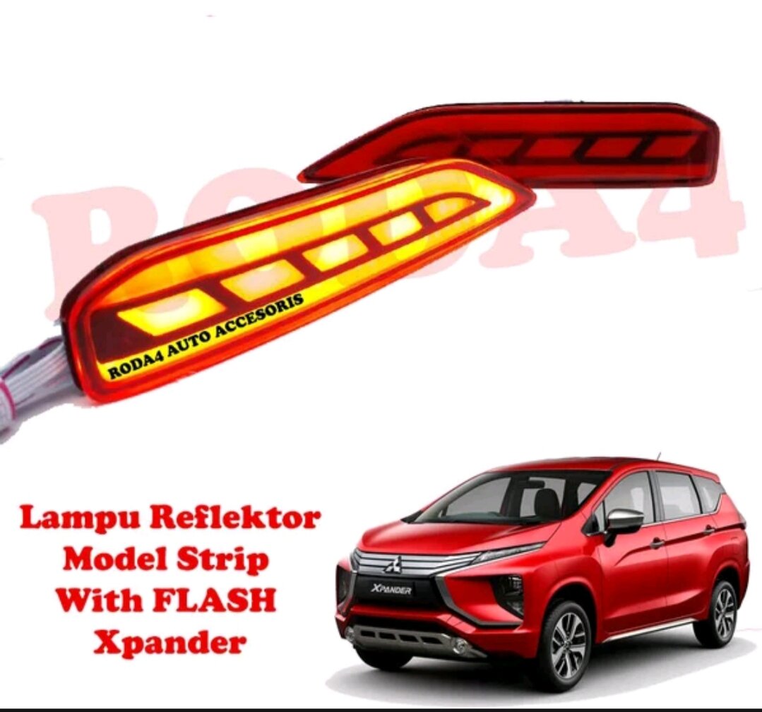 Lampu Reflektor Bumper LED Plasma Nyala Merah Mobil Mitsubishi Xpander