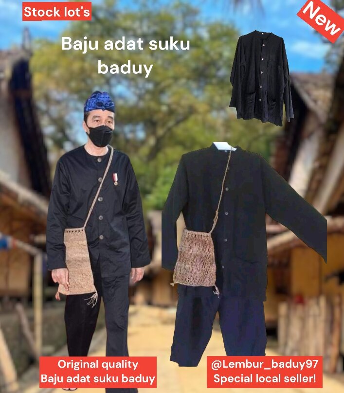 BAJU BADUY | baju pangsi/baju adat suku baduy (satu setel+tas koja ...