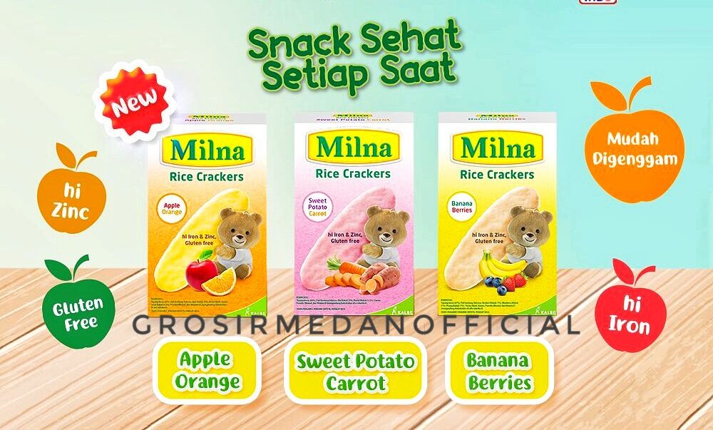 MILNA RICE CRACKERS - CEMILAN BAYI ENAK DARI BERAS DAN BUAH | Lazada ...