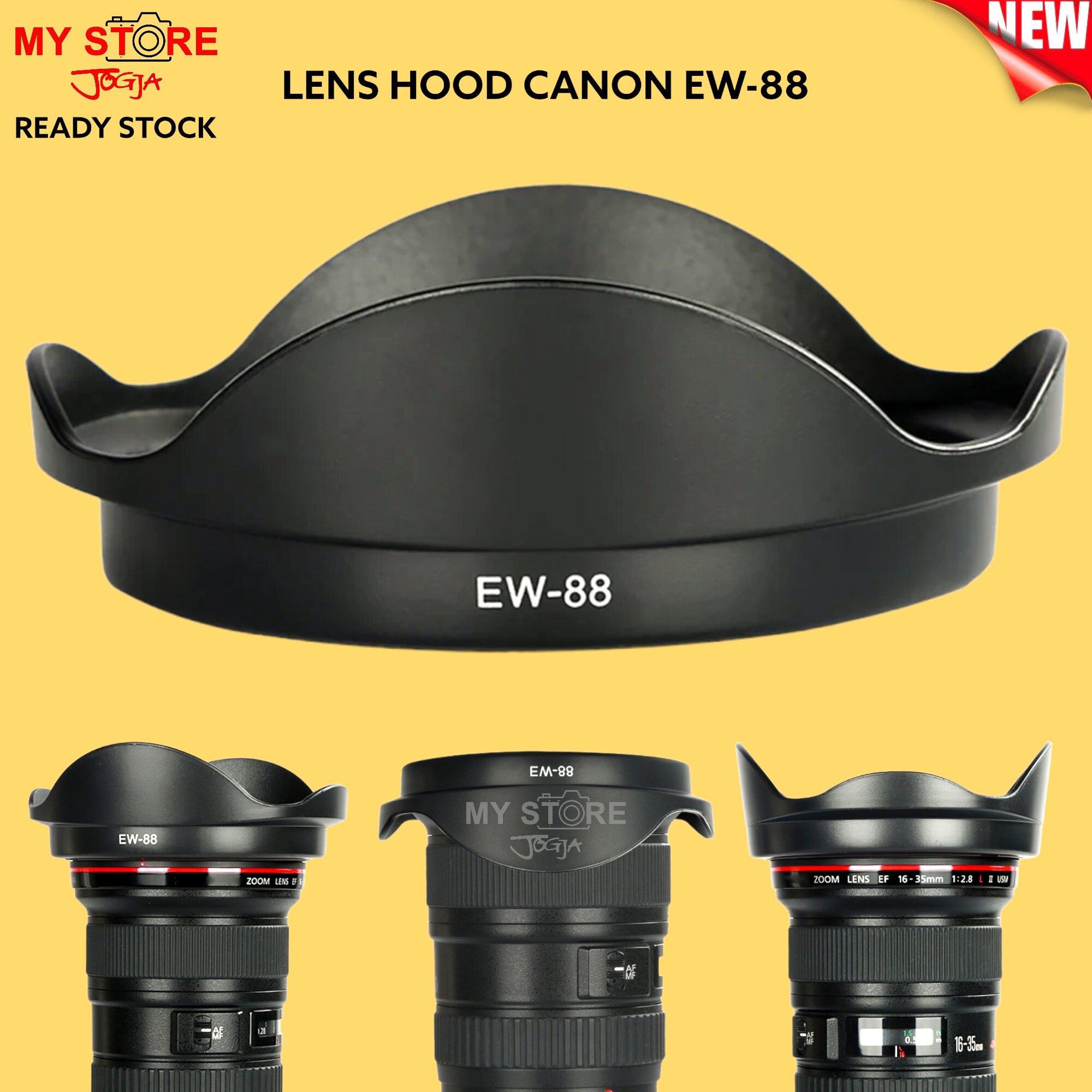 EW-88 Lens Hood + 82mm Lens Cap For Canon EF 16-35mm F/2.8L II USM – EleFlorida Bundle